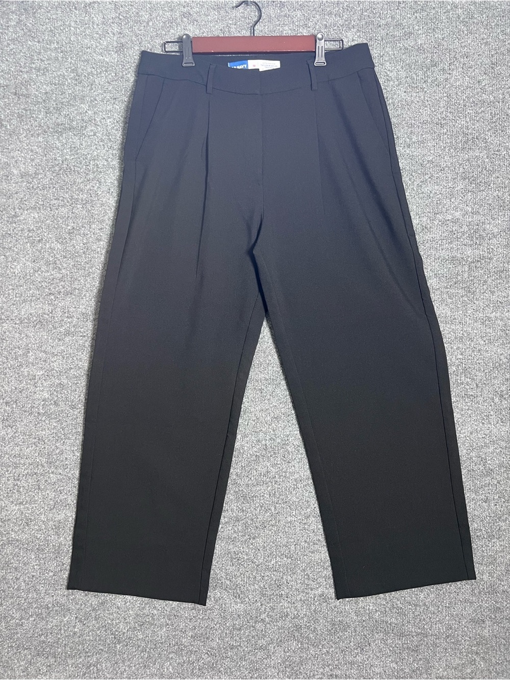 Old Navy Taylor Wide Leg Trouser Size 12 Black Extra High Rise Adjustable Waist